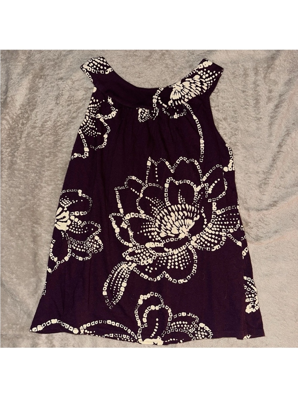 Express Plum Floral-Print Sleeveless Tank Top Small Scoop Neck Blouse - Picture 8 of 8